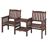 thumbnail of COSTWAY Tuinbank met tafel, 2-zits houten bank met parasolgat, 165 x 60 x 88 cm, bruin