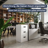 thumbnail of Hängeregisterschrank abschließbar TION - 3 Schubladen mit Schloss | Aktenschrank Büroschrank aus Stahl Metallschrank, 102x46x62cm Weiß