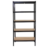 thumbnail of Set van 2 zware rekken HWC-E33, kelder rekken boutloze rekken opslag rekken, 875kg staal 5 planken ~ zwart 180x90x40cm