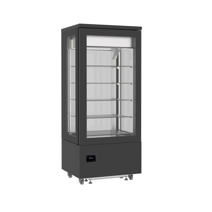 Gebaksvitrine | 400L | Zwart | +14°C/+16°C | 6 Schappen | 800x660x1870(h)mm