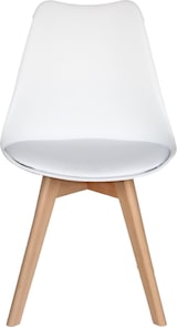 thumbnail of Silla de comedor blanca polipiel estilo nórdico patas madera haya pack unidades - Modelo Oslo