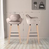 thumbnail of Conjunto de 2 bancos de bar em veludo Grant creme