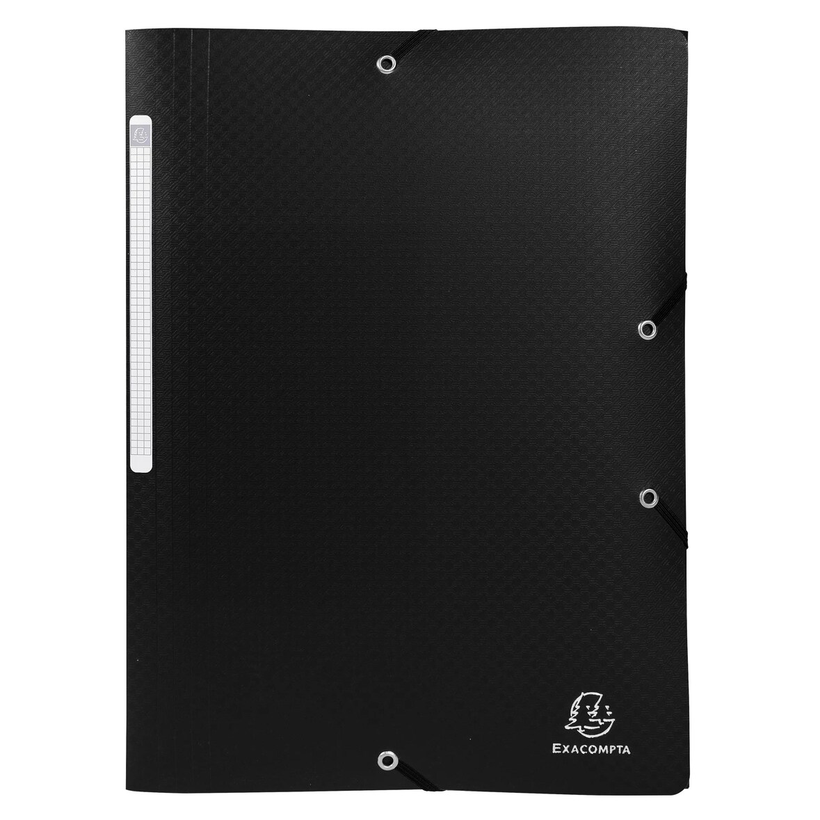Exacompta  Cod. 55081E - Cartella 3 lembi con elastici Opak in polipropilene opaco 500 micron - 24x32cm nero  - Confezione da  50 pz.