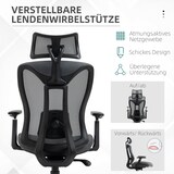 thumbnail of Ergonomischer Bürostuhl Schreibtischstuhl 70x66x128 cm mit Liegefunktion 135 Grad Kopfstütze Lendenstütze verstellbar Grau