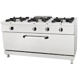 thumbnail of Cocina horizontal industrial de 3 quemadores con horno 1200x600x850 – Serie Magma
