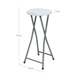 thumbnail of Pack 2 Banquetas Dobráveis Altas Brancas 30x76cm 7house