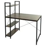 thumbnail of Décoshop26 - Bureau avec étagère table pour ordinateur 100 x 60 cm métal MDF marron 04_0006016