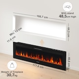 thumbnail of KAMINIO Chimenea eléctrica MARLON - Chimenea eléctrica 3 en 1 con calefacción, efecto de llama 3D, 12 colores de llama, control remoto - 70 pulgadas