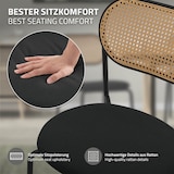 thumbnail of ML-Design Esszimmerstühle 4er-Set Schwarz – gepolsterte Rattanstühle mit gebogener Rückenlehne und Netzdesign, Metallbeine, ergonomisch, ideal für
