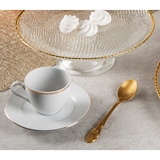 thumbnail of Excelsa lot de 6 tasses à café avec des soucoupes Gold porcelaine 10 cl blanc