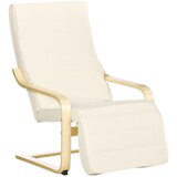 thumbnail of HOMCOM sillón de salón con reposapiés ajustable silla relax butaca tapizado en tela con marco de madera carga 120 kg para oficina 66,5x94x100 cm crema