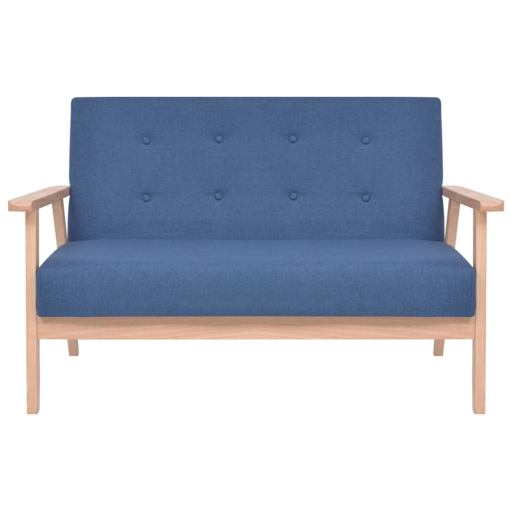 vidaXL 2-Sitzer-Sofa Stoff Blau