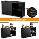 thumbnail of Helloshop26 - Buffet armoire de cuisine en MDF avec 2 etagères de rangement et 2 portes coulissantes noir 20_0004795
