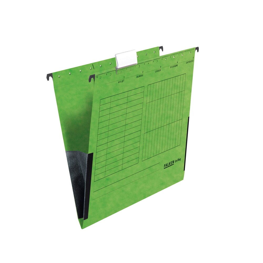 Falken, Hängetasche UniReg, 230g/m2-Kraftkarton, mit Leinenfröschen, 5er Poly