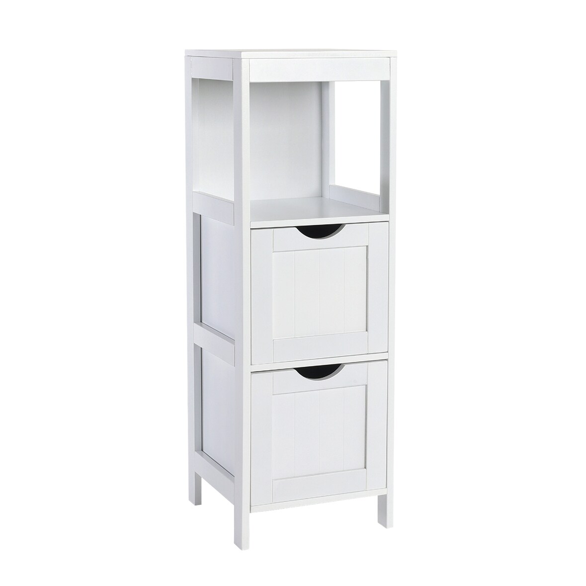 SVITA LINTU badkamerplank staand badkamerkast lades houtlook wit