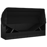 thumbnail of vidaXL Outdoor-Loungebett mit Dach und Kissen Schwarz Poly Rattan