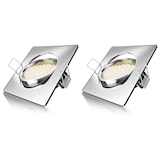 thumbnail of Brandson 2x LED Einbaustrahler in Edelstahl Optik, schwenkbarer Deckenspot mit 320 Lumen / Warmweiß