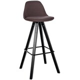 thumbnail of Décoshop26 - Tabouret de bar chaise haute x1 repose-pieds style scandinave en tissu marron structure en bois noir carré 10_0004642