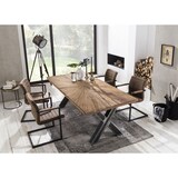thumbnail of SIT Möbel Esstisch 160 cm | Teak-Holz Tischplatte 50 mm natur | X-Gestell Metall used look | B 160 x T 90 x H 76 cm | 15230-41 | Serie TABLES & CO