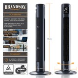 thumbnail of Brandson Turmventilator, 60° oszillierend, Standventilator, GS, mobiler Lüfter, Säulenventilator inkl. Fernbedienung, 96 cm, Ventilator