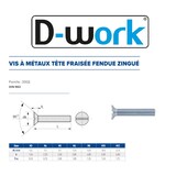 thumbnail of 200 Vis Métaux Tête Fraisée Fendue 6 x 20 mm - DIN 963 - Zingué blanc - D-Work
