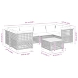 thumbnail of vidaXL 7-tlg. Garten-Sofagarnitur mit Kissen Grau Poly Rattan