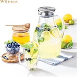 thumbnail of Wilmax Borosilikat Glas Krug mit Edelstahl-Deckel, 2500ml