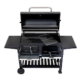 thumbnail of Holzkohlegrill HWC-K94, Grillwagen Standgrill BBQ Gartengrill mit Deckel Ablage, Stahl Emaille 110x153x60cm schwarz