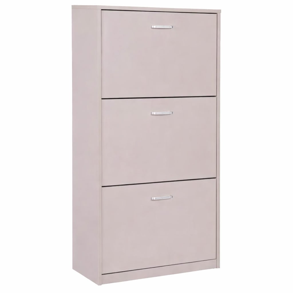 Casa Collection Sapateira 3 portas em melamina cor taupe 60x24x115 cm, móvel basculante economizador de espaço