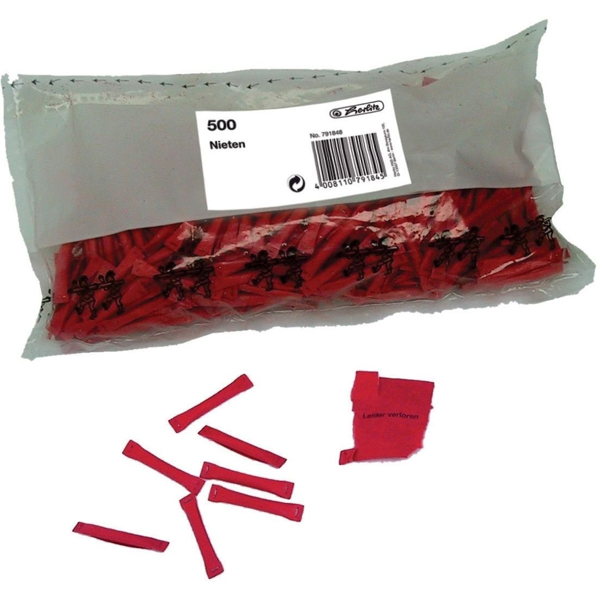 Lose Nieten 'Leider verloren' rot VE=500 Stück