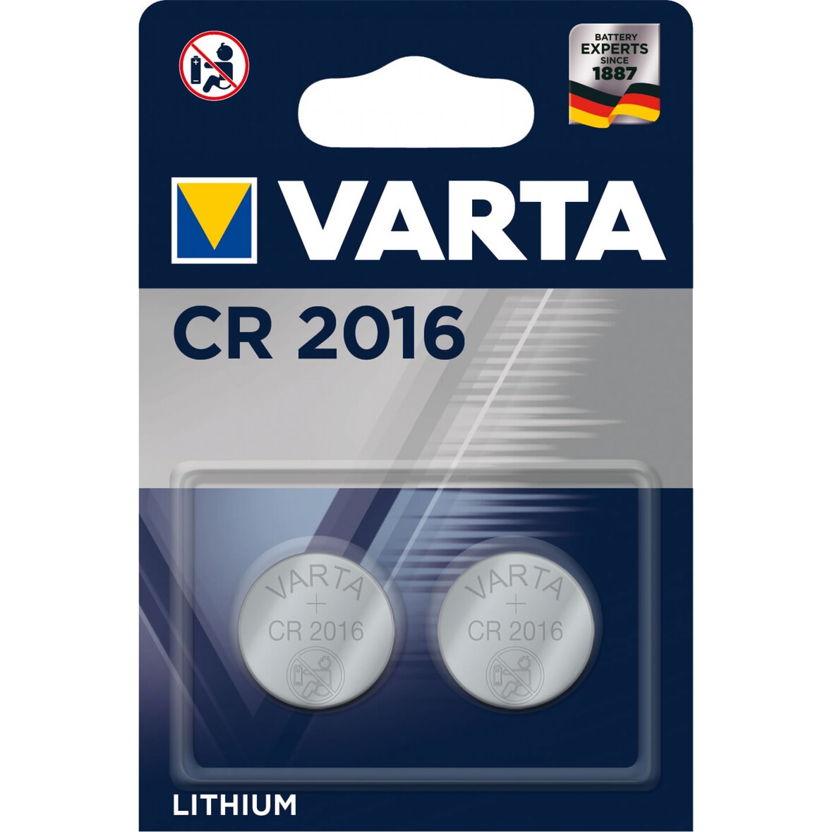 Varta 2016 Lithium Knopfzelle CR 2016 3V - 2er Blister
