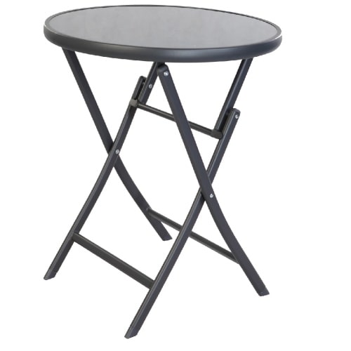 Klappbarer Bistrotisch Balkontisch Garten Terrasse Glastisch rund ⌀ 70 cm : Rund