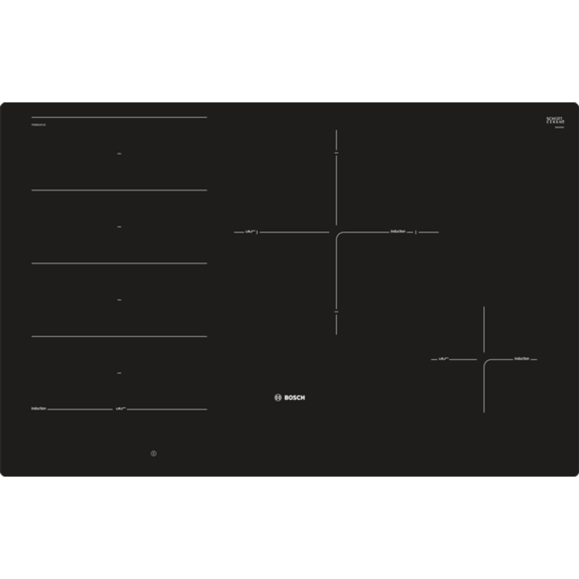 Bosch Serie 8 PXE801DC1E Induktionskochfeld 80 cm autark Schwarz, Flächenbündiger Rahmen
