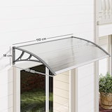 thumbnail of Tejadillo de Protección 110x60 cm Marquesina Exterior para Puertas y Ventanas contra Sol y Lluvia con Soporte de PP Policarbonato
