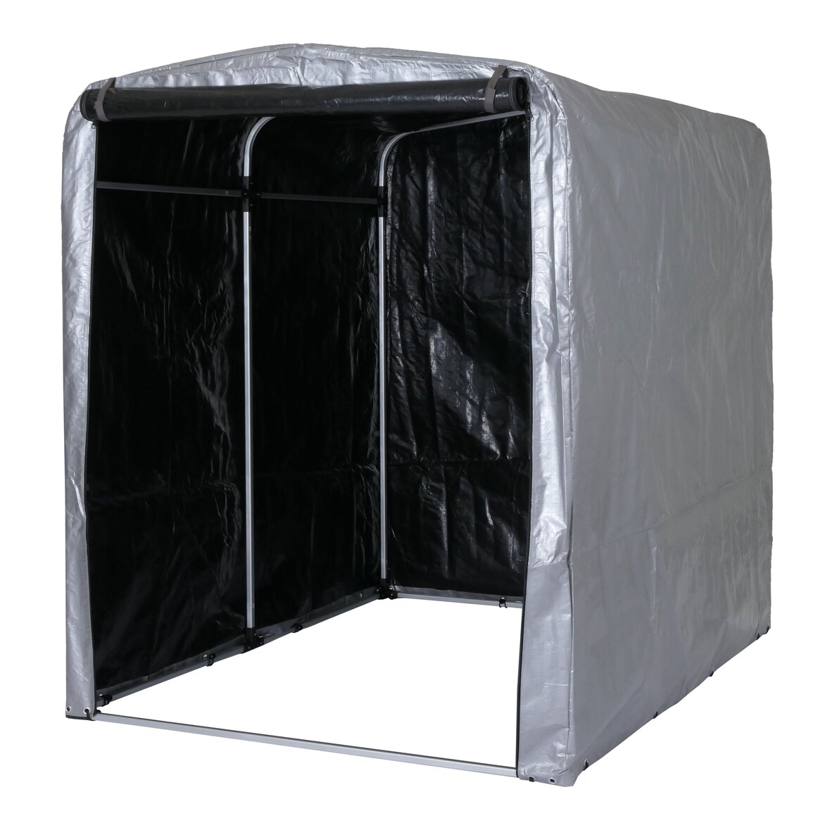 Décoshop26 - Abri de jardin en aluminium rangement divers extérieur protection uv imperméable 201x157x201 cm argenté 04_0005736