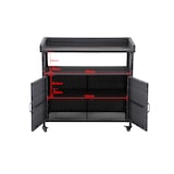 thumbnail of METRO PROFESSIONAL Carrello di servizio con armadietto Balsario, alluminio/PE rattan, 112 x 56 cm, grigio pietra