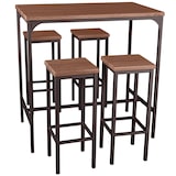 thumbnail of Set de mesa de bar retangular e 4 bancos castanhos nogueira Mod. FIRENZE por Yelloo