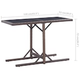thumbnail of vidaXL Gartentisch Braun 110×53×72 cm Glas und Poly Rattan