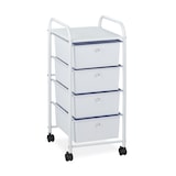 thumbnail of Relaxdays Badrollwagen, 4 Schubladen, Metall & Kunststoff, Rollcontainer Bad, Kosmetik, HBT: 74 x 33 x 39 cm, weiß