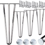 thumbnail of 4x Haarnadel Tischbeine EDELSTAHL SCHWARZ CHROME Möbel Tischgestell Hairpin Leg CHROM 3 Streben 30