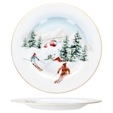 thumbnail of 4x Chalet Kuchenteller 4 Pers. Porzellan Dessert-Teller Ski Alpen Geschenkkarton