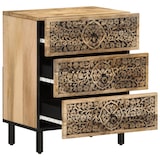 thumbnail of Table de chevet 50x33x60 cm bois de manguier massif – Modèle Fluide