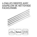thumbnail of Lot de 4 pailles en inox avec goupillon 24 cm Fackelmann Bar Concept