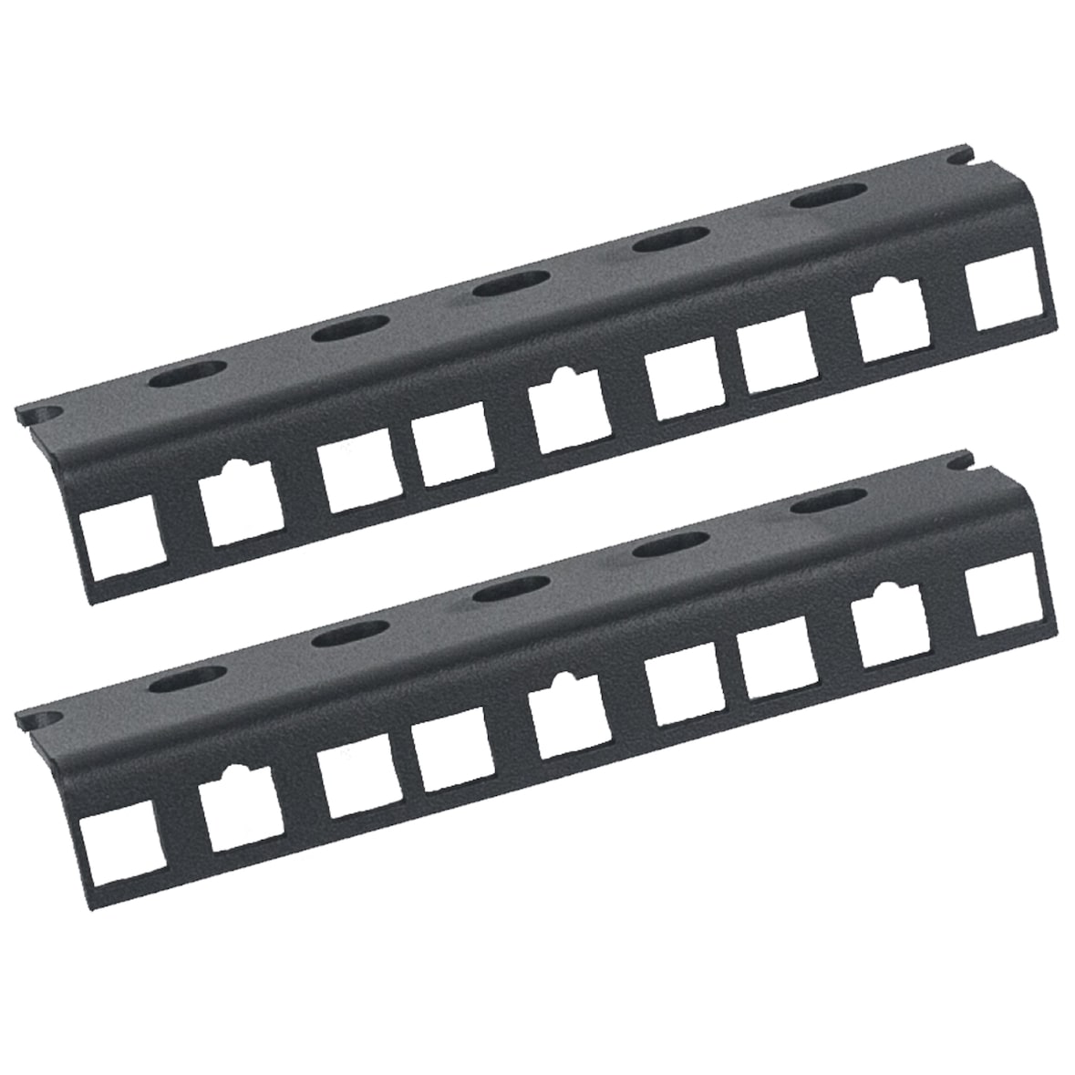HMF 66803 Rackschiene für Serverschrank, 2 Stück, 10 Zoll, 3 HE, Schwarz
