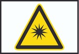 thumbnail of Achtung Optische Strahlung Symbol A0 Rückseite selbstklebend Schild