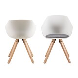 thumbnail of Time Esszimmerstuhl weiss und hellgraue Auflage, Beine Holz Eiche gebeizt, lackiert. 2er Set