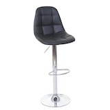 thumbnail of Banco de bar HWC-A67, banco de bar banco de balcão ~ imitação de pele preta, base cromada