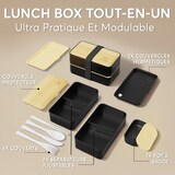 thumbnail of Bento Original 1,2 l noir et décor bambou -  120.00 cl Rectangulaire Plastique Umami 19.00x11.00 cm