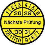thumbnail of Dreifke® Prüfplakette Nächste Prüfung ab 28 gelb/schwarz - 30 mm Folie selbstklebend, 500 St