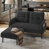 thumbnail of Zweisitzer Sofa 120x75 cm aus Cord mit ergonomischer Rückenlehne – Stilvolles Design und hoher Komfort in Grau